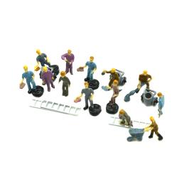 Modelo de trem de escala ho de trabalho figuras em miniatura funcionários com ferramentas para construção ferroviária arquitetura de paisagem layout brinquedo - Image 3