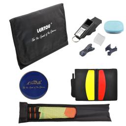 Futebol Apito Saco, Futebol Árbitro Carteira, Moedas Cartões, Linesman Bandeiras, Bola Pressão Barômetro Set, Match Training, Acessórios - Image 4