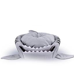 Suprimentos para animais de estimação cão tenda casa canil quente dos desenhos animados ninho tubarão macio dobrável dormir esteira respirável gato cão almofada - Image 4
