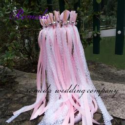Venda quente estilo d creme laço casamento fita vara varinhas para decoração de casamento 50/20/10 pces/lot - Image 6