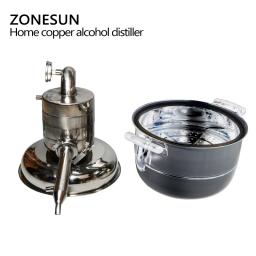 Zonesun destilador de álcool para vinho, equipamento para uso doméstico, "diy" para destilador de vinho, cerveja, máquina de água, condensação pura, kit de fabricação de cerveja, 10l, aço inoxidável - Image 5