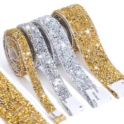 Fitas de strass auto-adesivas, fita decorativa, fita aplicadora com apliques, presente artesanal guarnição - Image 1