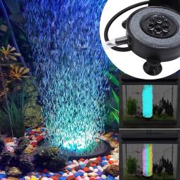 Luz do tanque de peixes submersível subaquática mudando a cor led bolha de ar luz à prova dwaterproof água lâmpada do aquário que faz o oxigênio para o tanque de peixes - Image 3