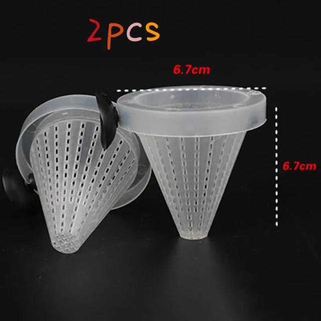 Alimentador Cônico de Plástico para Aquário - Ideal para Vermes e Camarões, 2 Peças por Lote