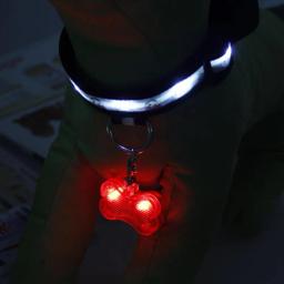 Suprimentos para animais de estimação led iluminar-se forma de osso do cão id tag colar de segurança do animal de estimação pingente para caminhar ao ar livre para o produto do animal de estimação cão acessório ferramenta - Image 5