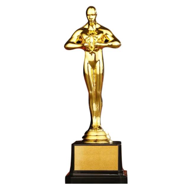 Troféu Oscar Personalizado Banhado a Ouro - Pequena Estátua para Equipes Esportivas, Competição e Celebrações - Lembrança de Festa e Presente Exclusivo 19/22/24cm