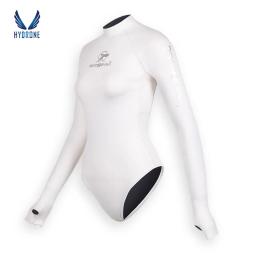 Saveoceano roupa de mergulho 2mm, branca de manga longa sem costas, roupa de mergulho para mulheres, maiô de peça única - Image 1