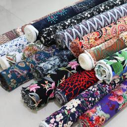 Por metro qualidade viscose popeline tecido vintage geométrico floral pássaros boêmio retalhos rayon material atacado - Image 4