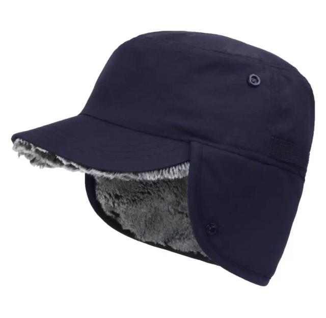 Connectyle masculino feminino chapéu de inverno à prova dwaterproof água com borda forro interno de pelúcia quente earflap chapéu de pele do falso masculino feminino boné de beisebol de esqui