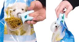 Colher de comida para animais de estimação multi-propósito, colher desenho animado de plástico com canal para cães e gatos, suprimentos de alimentação para animais de estimação, 1 peça - Image 6