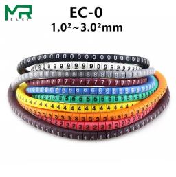 Marcador colorido 0 a 9 do fio do cabo de 500 pces EC-0 para o tamanho 1.5 sqmm do cabo colorido - Image 1
