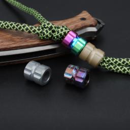 Titanium Alloy Knife Beads Corda de guarda-chuva colorida Moda DIY, Paracord Bead, Forma do parafuso, Cool Decorativo, Chaveiro Acessórios - Image 4