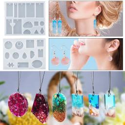 Conjunto de moldes de silicone para resina epóxi, kit de moldes com broca manual, lantejoulas glitter, ferramentas para pingente, brinco, DIY - Image 5