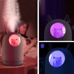 Bonito Pet Ultrasonic Air Umidificador, Eletrodomésticos, USB, Cool Mist, Aroma, Difusor de Óleo, Cor Romântica, Lâmpada LED, 300ml - Image 3