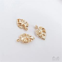 14K Gold Plated Acessórios oco tridimensional folha pingente diy artesanal pulseira cabeça ornamentos pingente eardrop - Image 4
