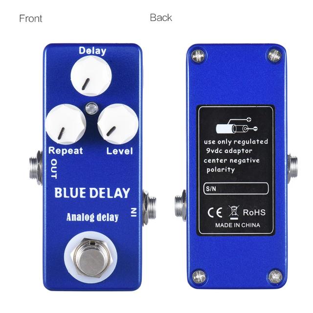 Sintetizador Analógico Mosky para Guitarra Elétrica - Pedal de Tremolo e Acessórios em Azul