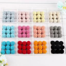 Sunrony 20pcs 16/20mm De Madeira Crochet Beads Bola De Fios Mastigáveis Beads DIY Madeira Dentição Beads Jóias Colar Acessórios - Image 3
