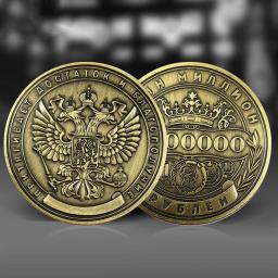 Moeda comemorativa de rublo russo, crachá frente e verso em relevo, moedas colecionáveis, lembrança de arte, presentes para amigos - Image 5