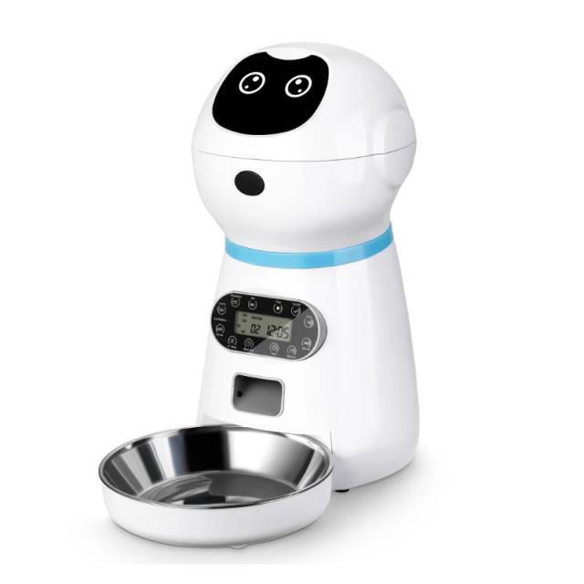 Alimentador Automático Inteligente para Cães e Gatos com Tigela de Aço Inoxidável e Temporizador de 3,5L
