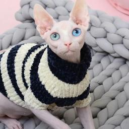 Gato do animal de estimação roupas de inverno outono quente gatos camisola jumper sphynx cachorro hoodie roupas pulôver malha camisa para gato gatinho suprimentos - Image 5
