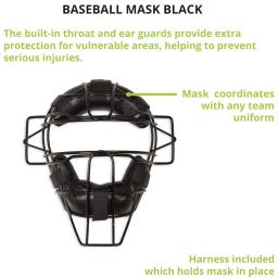Equipamento de proteção de cabeça de beisebol infantil e adulto, proteção contra softball, armação de aço, equipamento de treinamento esportivo preto e azul - Image 2