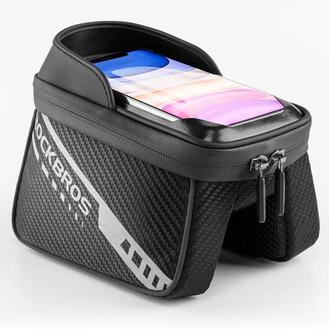 Saco de Bicicleta Rockbros com Tela Sensível ao Toque e Zíper Duplo, Armazenamento Refletivo de 1L para Acessórios MTB