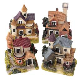 Bonito mini casa de resina em miniatura casa fada jardim paisagem casa decoração do jardim artesanato resina 4 estilos cor correu - Image 2