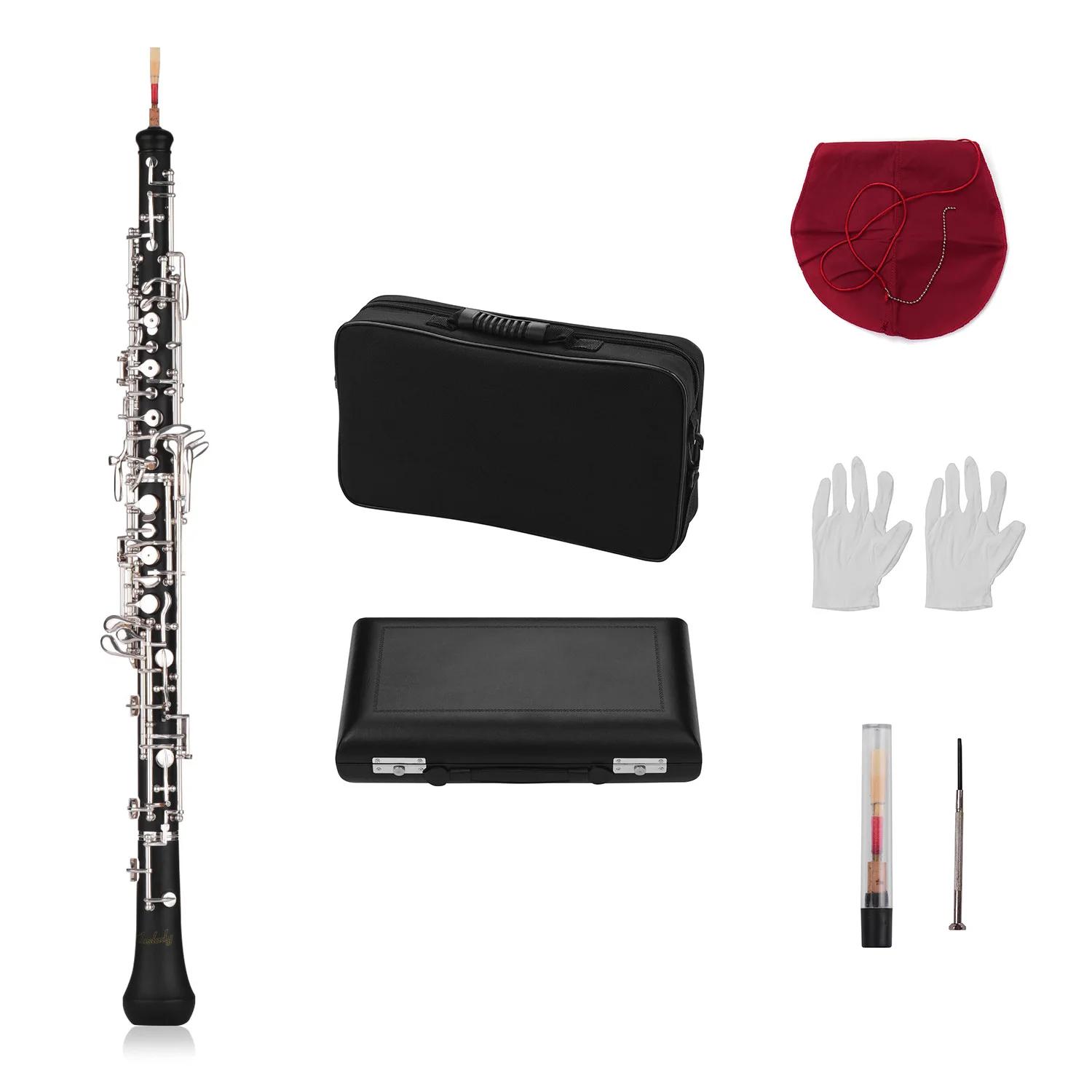 Estilo semiautomático prateado chave, profissional oboé c, instrumento de sopro, conjunto completo acessórios para iniciantes - Image 1