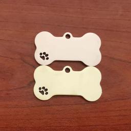 Etiqueta de identificação personalizada gravada nome do animal de estimação para cão gato cachorro chaveiro charme pingente osso colar acessórios - Image 3