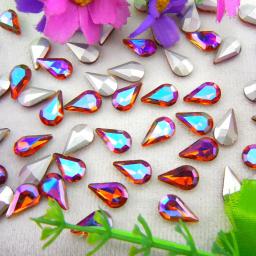 AB cores 3*6mm 6*10mm 8*13mm waterdrop gota de água teardrop forma de pêra cristais de vidro strass Cola no ornamento diy corte - Image 5