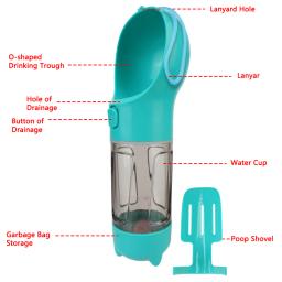 Garrafa de água potável portátil ao ar livre, Dog Bowl, Pet Water Dispenser para cães pequenos e grandes, alimentador de cachorros e gatos, 300ml - Image 6