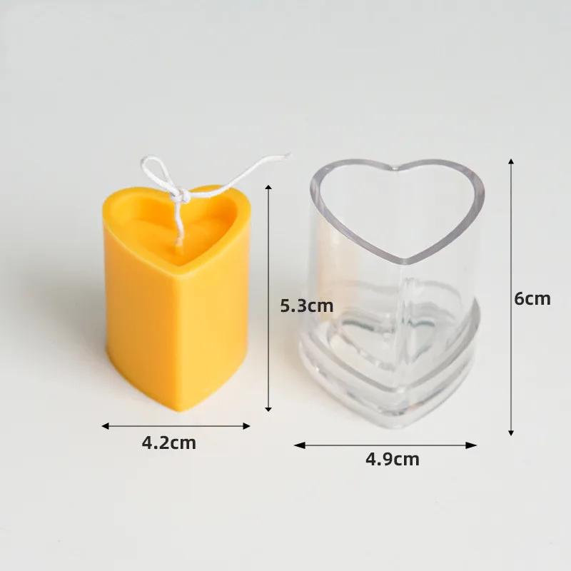 3d colunar forma do coração molde de vela para diy vela que faz artesanato molde acrílico aromaterapia moldes sabão molde artesanal bolo moldes - Image 1