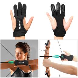 Luvas de arqueria de couro, luva de proteção para tiro com arco - Image 4