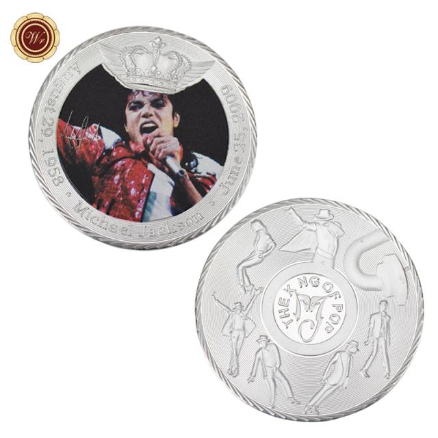 Coleção de Moedas Comemorativas de Prata do Michael Jackson para Decoração e Presentes Exclusivos