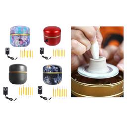 Mini máquina de roda de cerâmica elétrica para adultos e crianças, Suprimentos Máquina de arte cerâmica com bandeja - Image 1