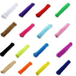 Hastes limpadoras de cachimbos artesanais, hastes de cor sólida limpadores de cachimbo artesanal material de crianças artesanato criatividade brinquedos 100 peças - Image 1