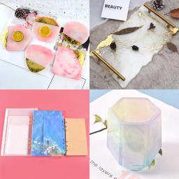Misturado Estilo Resina Epóxi Moldes Set, Molde Silicone, Ferramentas de Fundição UV, Materiais DIY, Epóxi Kits, 1 Conjunto - Image 3
