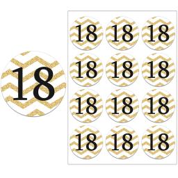 Selo adesivo adesivo para decoração de festa, feliz aniversário, rótulos de selo bar, dourado, crianças, adulto, 18 - Image 4