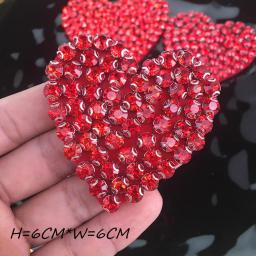 Roupas artesanais feitas à mão patches com pedras de strass tema vermelho amor coração enfeitado camiseta jaqueta enfeite faça você mesmo costura - Image 4
