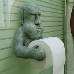 Montado na parede 3d ilha da páscoa moai toalete rolo de papel rack suporte tecido banheiro cozinha toalha prateleira armazenamento - Image 6