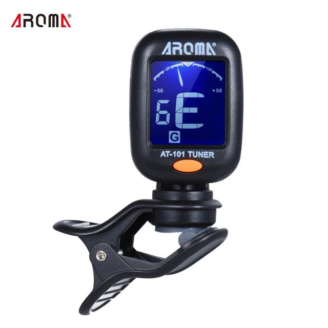 Afiador Digital Aroma AT-101 para Guitarra Elétrica e Ukulele - Clip Dobrável com Alta Sensibilidade