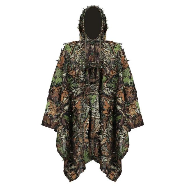 Roupas de Camuflagem 3D para Sniper: Ghillie, Poncho e Manto Militar para Caça Discreta