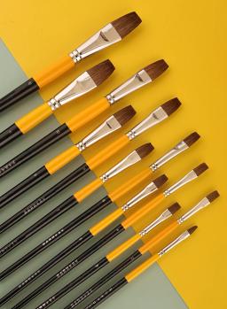Ponto Plano Acrílico Arte Artesanato, Artista Pintura a Óleo Aquarela, pincel, Weasel Cabelo, Linha Pen, Art Supplies, 6pcs por conjunto - Image 1