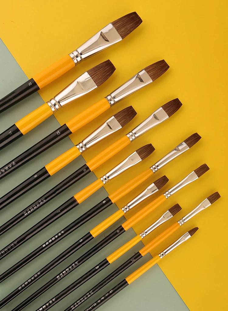 Ponto Plano Acrílico Arte Artesanato, Artista Pintura a Óleo Aquarela, pincel, Weasel Cabelo, Linha Pen, Art Supplies, 6pcs por conjunto - Image 1