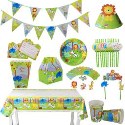 Conjunto de balões para festa infantil com tema safári, decorações de aniversário descartáveis com animais da selva, para crianças de 1, 2, 3, 4, 5, 6, 7, 8, 9 anos - Image 2