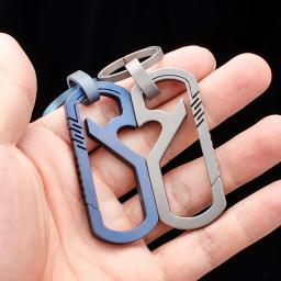 Outdoor EDC titânio liga crânio fivela mosquetão Keychain gancho multi-funcional viajante anel chave clipe - Image 1
