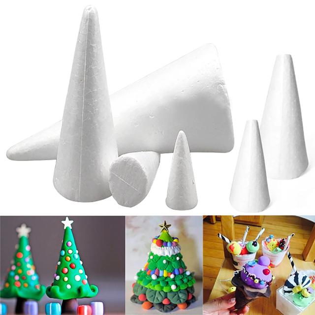 Cone de espuma de isopor para artesanato: ideal para decoração de festas e comemorações natalinas