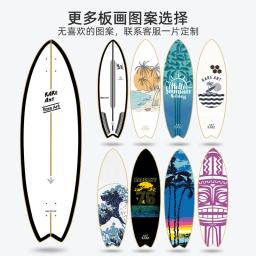 Terra carver surf skate deck só carbonizado fibra de vidro de bambu novo design côncavo - Image 4