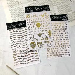 Ouro esfregar em adesivos colagem retro scrapbooking carta transferência adesivo diário artesanato suprimentos diário cartão decoração hobbies - Image 2