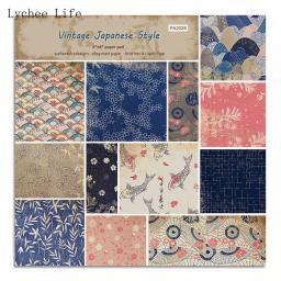 Lychee vida 12 folhas japonês scrapbooking packs papel origami arte artesanato diy álbum de fotos fundo almofadas de papel que faz o cartão - Image 4